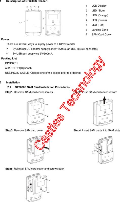 QP3000S QPROX User Manual QP3000S CASTLES 